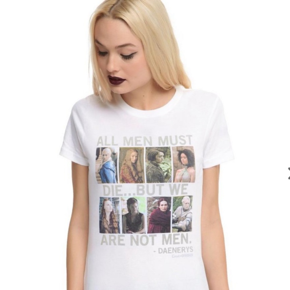 Hot Topic Game Of Thrones All Men Must Die Girls T-Shirt, LG